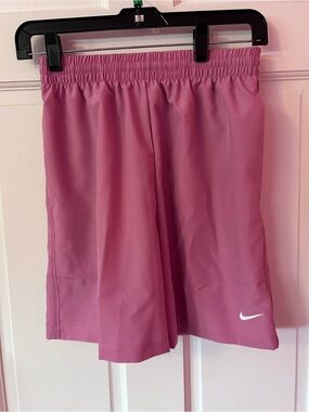 Nike Pink Elastic-Waist Athletic Shorts